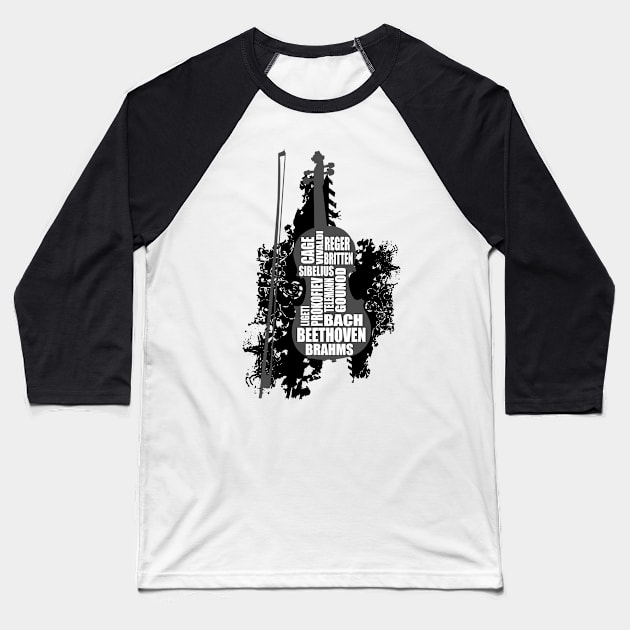 Violin and Composers Baseball T-Shirt by Warp9